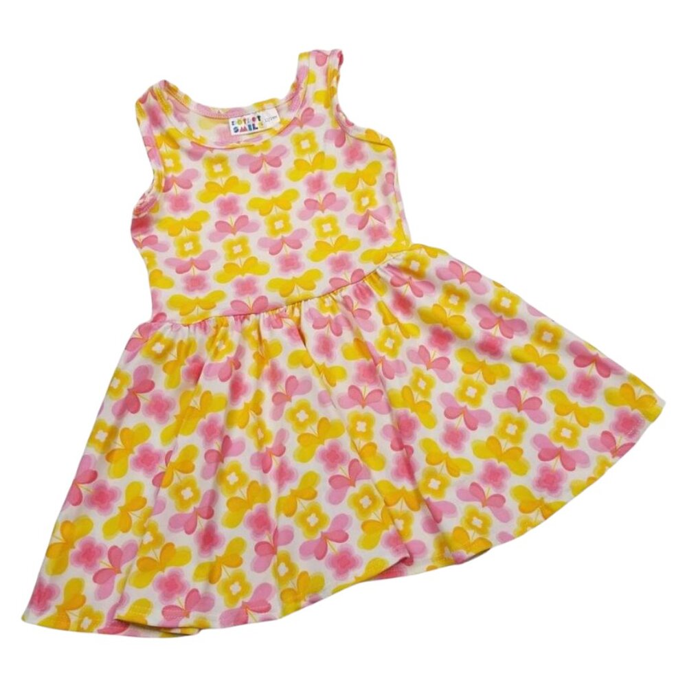 DotDotSmile 12-24 month Tank Dress - Yellow and Pink Butterfly Dress